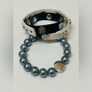 Rustic Cuff Stephanie & Meagan Stretch Beaded Bracelets